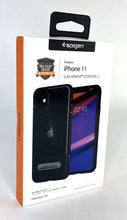 Load image into Gallery viewer, Spigen iPhone 11 Slim Armor Essential S CLEAR / BLACK Case w/ Metal Kickstand
