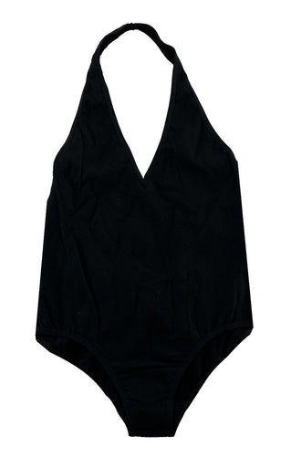 Ladies Halter Bodysuit American Apparel Cotton Spandex Bodysuit Black - M