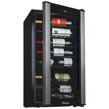 Load image into Gallery viewer, Wine Enthusiast VinoView 36-Bottle Black Stainless Steel Wine Cellar - New
