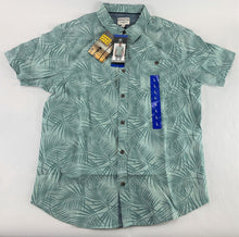 Load image into Gallery viewer, Hang Ten Men&#39;s Short Sleeve Woven Shirt Full Button Hawaiian Style Palms Large
