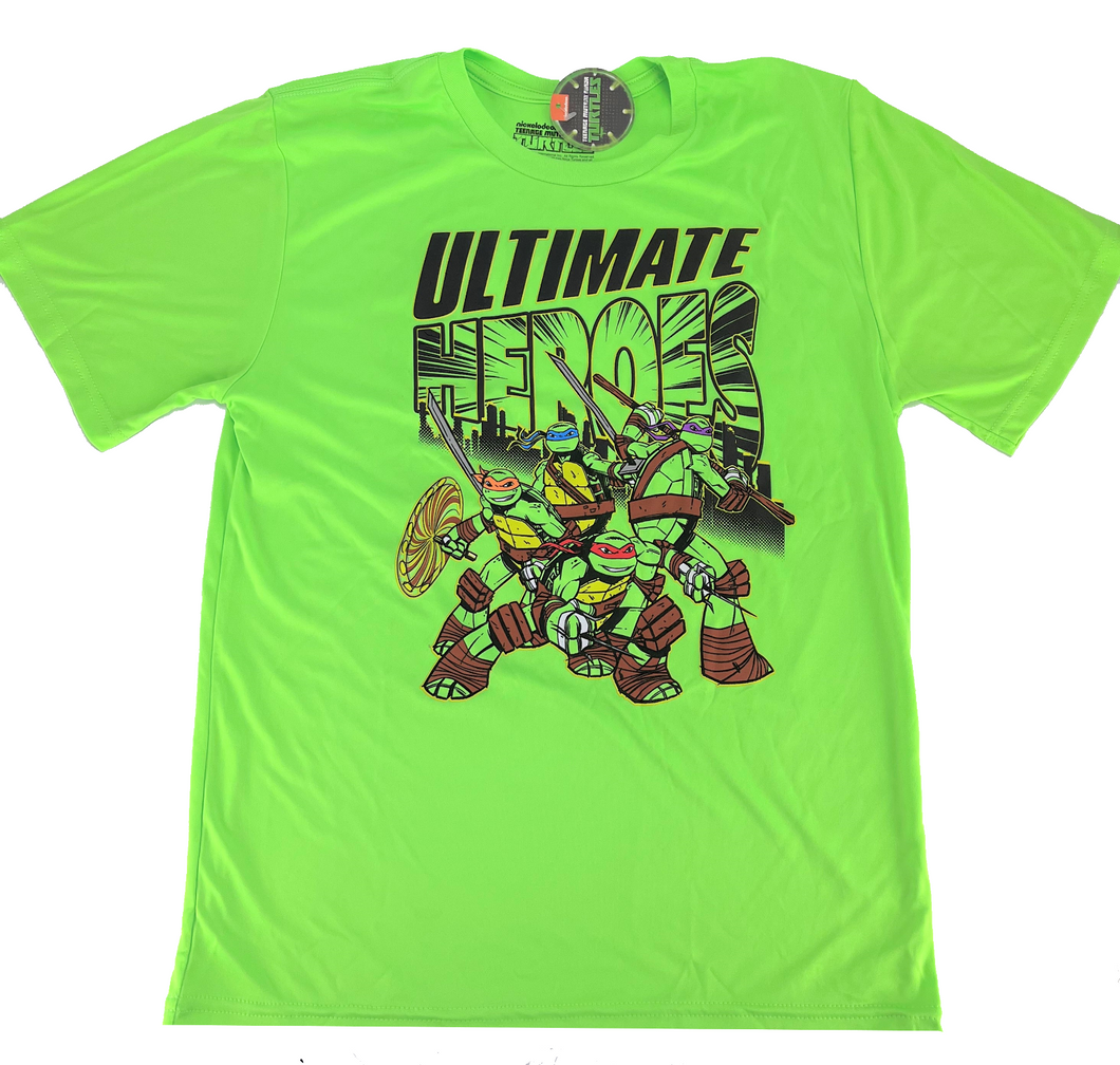 Teenage Mutant Ninja Turtles Boys Activewear Stay Dry Fabric T-Shirt, Green