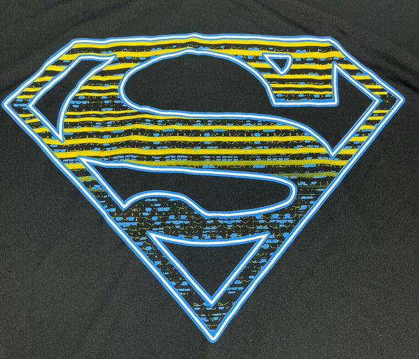 Men's Superman Activewear Breathable T-Shirt, Microfiber Blend, Black, Med