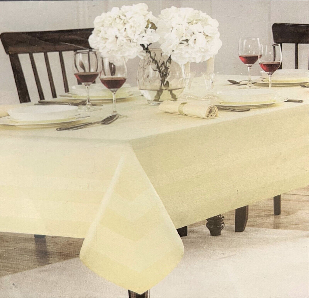 Wamsutta Melrose Tablecloth, Easy Care, Classic Style, Vanilla, Variety of Sizes