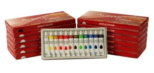 Lot of 60 Paint Sets - Twelve 12ml Tubes of Acrylic Paint Rainbow Pigments