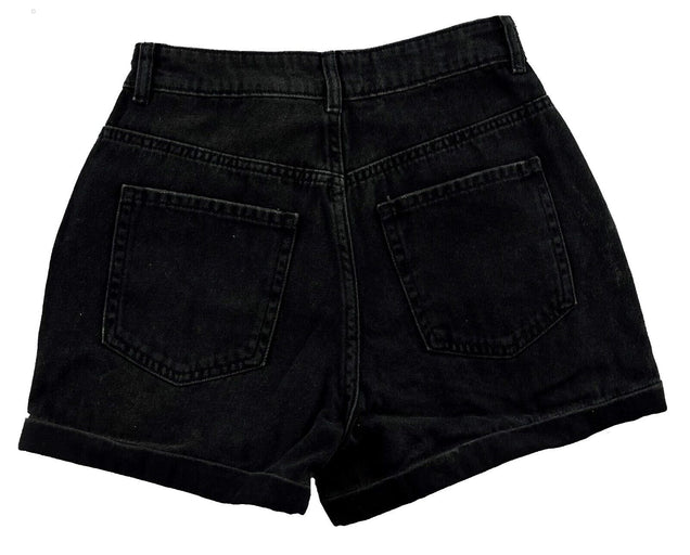 Women's Rolled Leg High Waist Denim Shorts Dual Pockets Comfort Fit Sizes 2 & 4