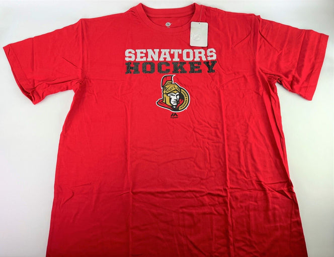 NHL Ottawa Senators Hockey Men's Licensed Screen Print T-Shirt, Red, Big & Tall