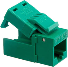 Load image into Gallery viewer, 4 Pack- Platinum Tools EZ-SnapJack Cat5e, Green 4/Clamshell Repair Damaged jacks
