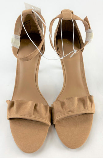 Women's Sandi Ruffle Heel Sandal Pumps - A New Day™ Taupe 9.5