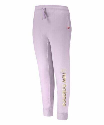 Girls New Balance Drawstring Fleece Lined Joggers, Pockets & Logo,  3T, 4T