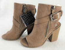 Load image into Gallery viewer, Teisha Buckle Peep Toe Booties dv by Dolce Vita Ankle Boots -Taupe Brown Size 8
