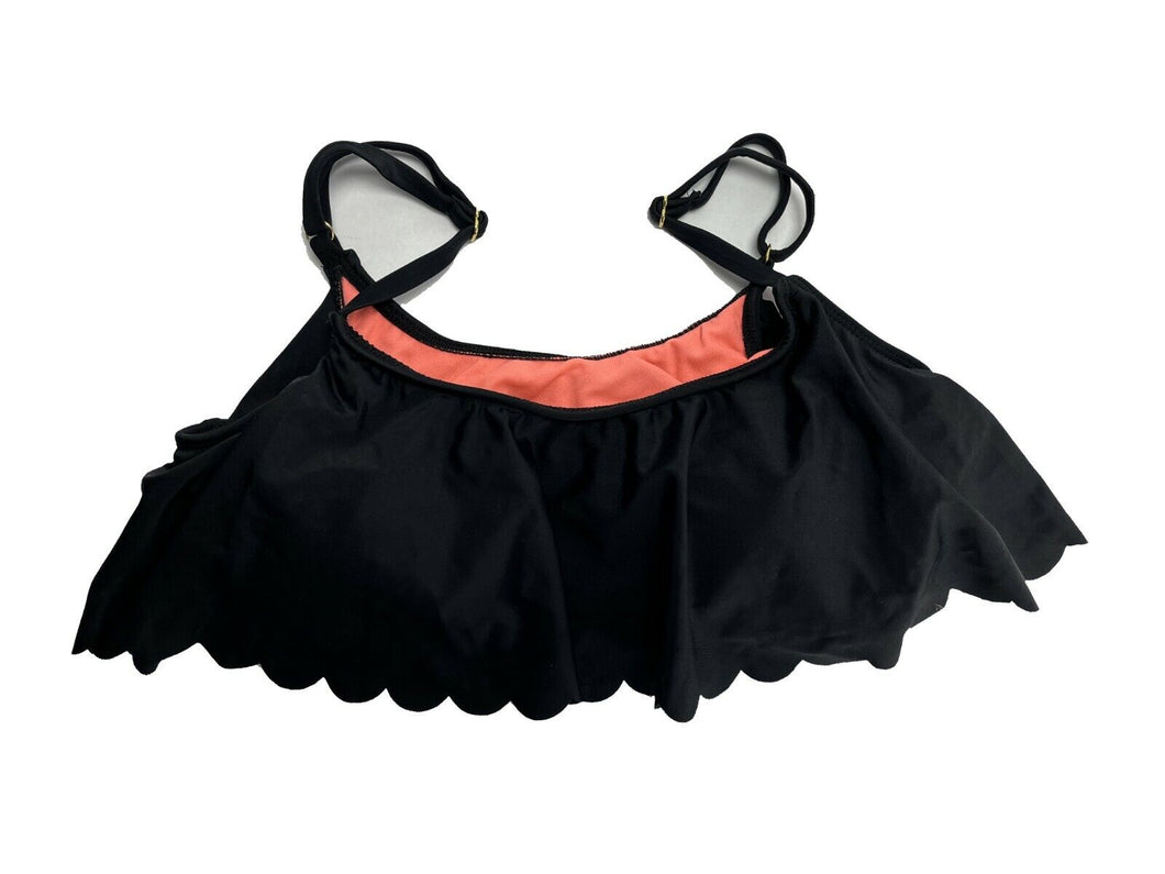 Women's Flounce Bralette Bikini Top from Xhilaration, Black, Size Large