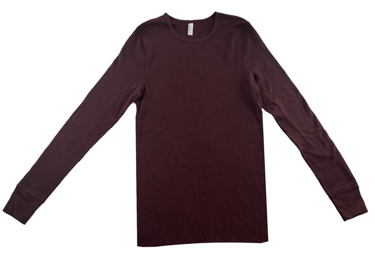 Women's Thermal Shirt Long Sleeve Waffle Knit Top American Apparel Truffle - L