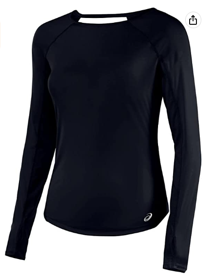 asics Running Women's Top Fuzex Long Sleeve Moisture Wicking, Black, Large