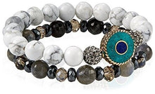 Load image into Gallery viewer, Devoted Hematite Pave Bracelet Set, Gray/White
