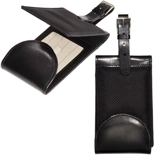 25 Pack Manhasset Leather Luggage Tags Magnetic Closure, Adjustable Strap, New