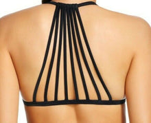 Load image into Gallery viewer, Women&#39;s Xhilaration Strappy Back Lightly Padded Triangle Bikini Top, Black
