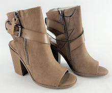 Load image into Gallery viewer, Teisha Buckle Peep Toe Booties dv by Dolce Vita Ankle Boots -Taupe Brown Size 8
