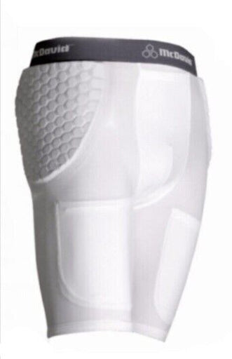 McDavid Girdle 755T Pro 2-Pocket Football Compression Shorts w/Hex Pads White