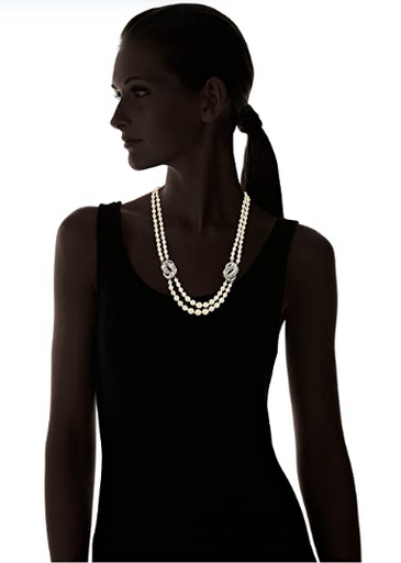 Ben-Amun Short Pearl Necklace with Infity Stations