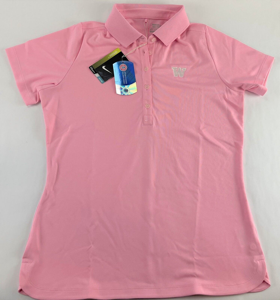 Nike Golf Washington NCAA Women's Victory Polo - Dri-Fit Fabric - Pink Large New