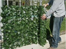 Load image into Gallery viewer, Artificial Hedge 60&quot;x10&#39; Evergreen Faux Ivy Vine Roll Privacy Fence Leaf Screen
