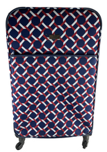 Load image into Gallery viewer, Happy Chic by Jonathan Adler Luggage, 29&quot; Soft-side Suitcase, Red/Navy Lattice
