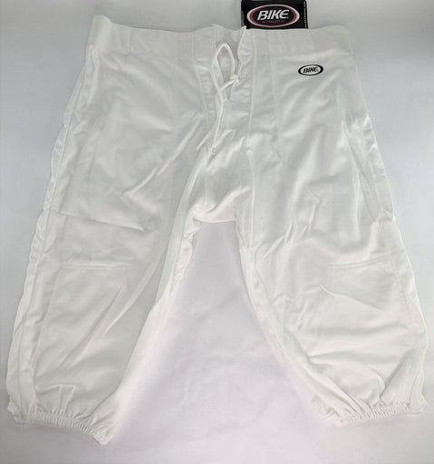 BIKE Athletic Football Pants White Protective Practice Pants w/Pad Slots White
