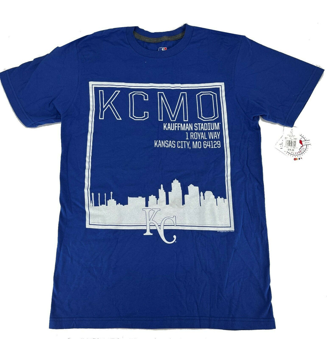 Kansas City Royals Kauffman Stadium Skyline T-Shirt, Men's Size Large, Blue