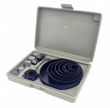 Load image into Gallery viewer, Case of 20 HOLE SAW 16 Piece Kits - 3/4"- 5" Diameter Drill Bit Mandrels in Case
