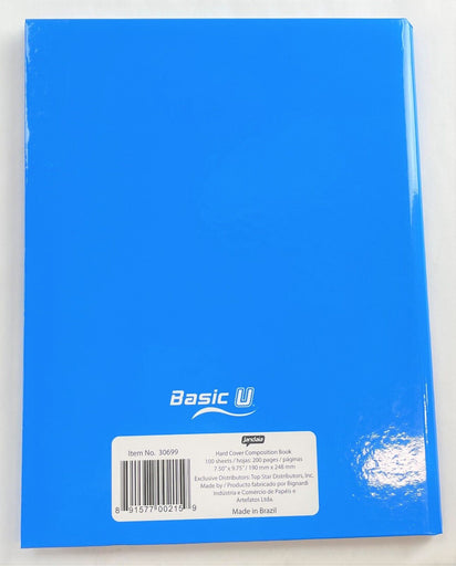 6 Pack Basic U Notebooks Spanish-English Hardcover Paper Composition 200 Pages