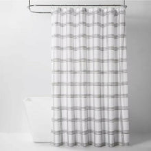 Load image into Gallery viewer, Target Room Essentials Microfiber Shower Curtain 72 X 72 White &amp; Gray Stripes
