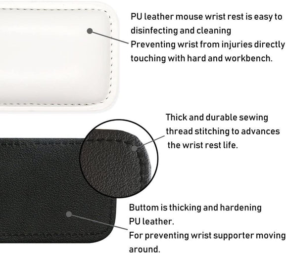 Keyboard Wrist Rest Ergonomic Soft PU Leather Wrist Support, Memory Foam, Black