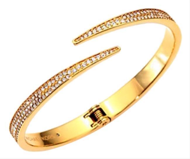 Michael Kors Matchstick Pave Gold-Tone Cuff Bracelet, 14K Gold Plating
