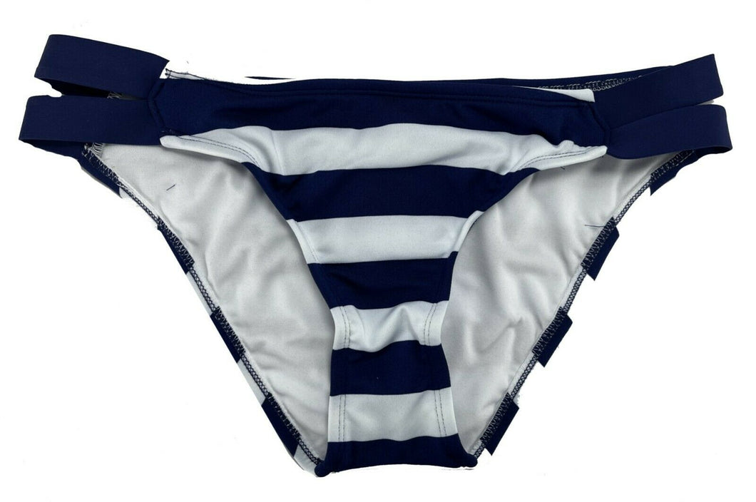 Mossimo Women's Double Strap Hipster Bikini Bottom, Navy/White, Med