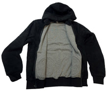 Load image into Gallery viewer, Women&#39;s Fluffy Plush Hoodie Full Zip Lined Hooded Sweatshirt w/Pockets Blk Large
