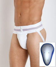 Load image into Gallery viewer, Duke Adult Athletic Supporter with 2N1 Cup Moisture Wicking Jock Strap White XL
