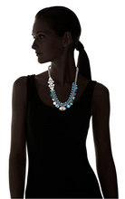 Load image into Gallery viewer, Tova Side Clasp Blue Necklace, Gorgeous Mix of Blue Stones &amp; Crystals
