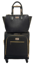 Load image into Gallery viewer, Sandy &amp; Lisa 20&quot; Malibu Carry-on and Milan Wing Tote Set, Black &amp; Gold - New
