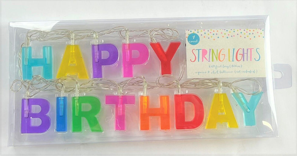 Happy Birthday String Lights 6.6ft Reusable Birthday Party D‚àö¬©cor Lights