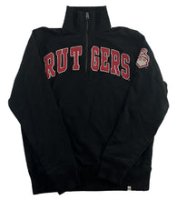 Load image into Gallery viewer, &#39;47 Vintage Style Rutgers University Collegiate 3/4 Zip Sweatshirt Blk SM &amp; Med
