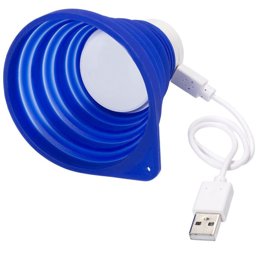 Portable Bluetooth Speaker, Collapsible Silicone Cone Amplifies Sound - Blue