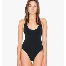 Load image into Gallery viewer, Ladies Halter Bodysuit American Apparel Cotton Spandex Bodysuit Black - M
