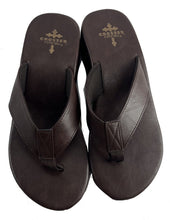 Load image into Gallery viewer, 24 Pack Case Lot for Resale Gypsy Soule Thong Sandals 2&quot; Heel Leather Flip Flops Brown
