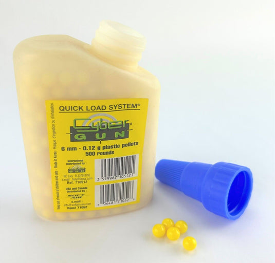Quick Load System AIRSOFT Flat BOTTLE FEEDER 6mm 0.20g - FULL WITH 500 PELLETS