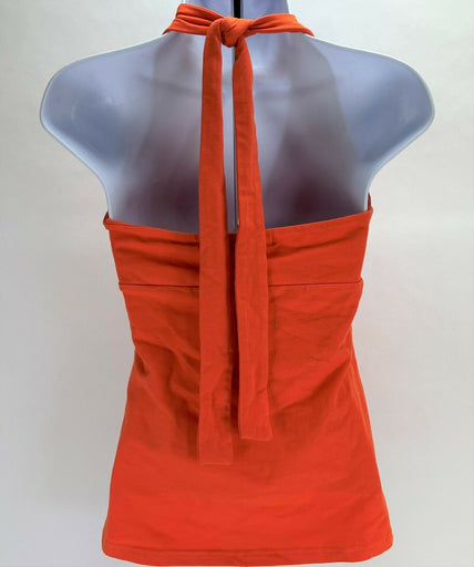 Auburn NCAA Women's V-Neck Tie Back Halter Top with Logo, Orange