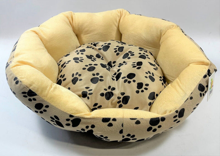 Lot of 12 Dog Bed Pet Beds Soft Plush Paw Print Pattern Comfort Pads Size Small