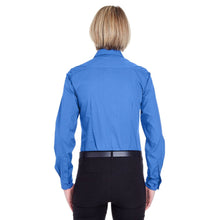 Load image into Gallery viewer, Ultra Club Ladies Long Sleeve Button Down Shirt Easy-Care Wrinkle Resistant Blue
