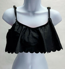 Load image into Gallery viewer, Women&#39;s Flounce Bralette Bikini Top from Xhilaration, Black, Size Large
