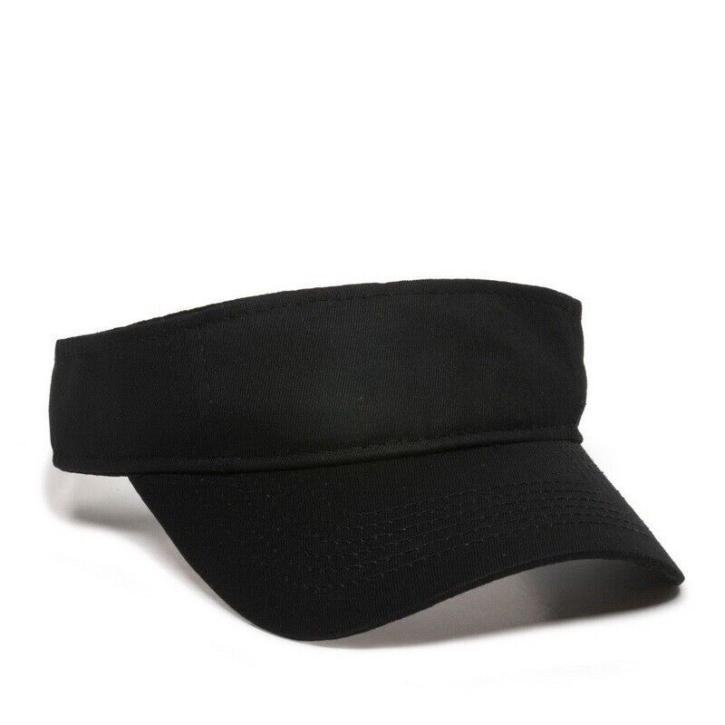 Black Sun Visor Comfort Fit Adjustable Visor Cap Open Hat Unisex Adult