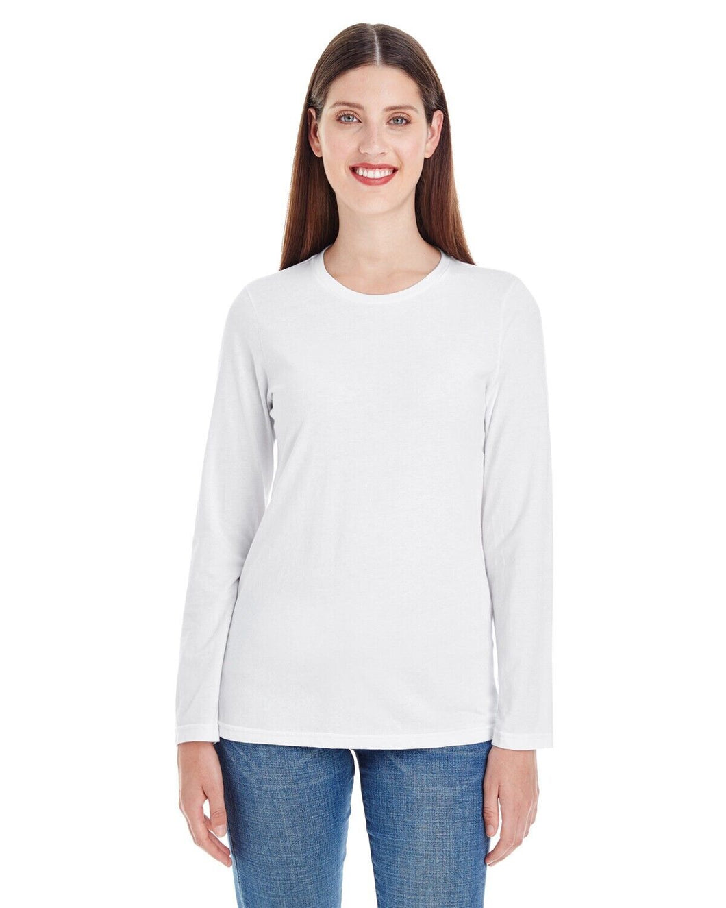 Women's' Classic Long-Sleeve Tee American Apparel Comfort Jersey White - MED